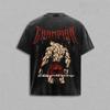 Baki Anime Printed T Shirt Vintage Washed Casual T-shirt Men Clothing Summer Oversized Short Sleeve Pure Cotton Soft Tees Tops