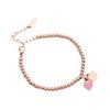 Korean Style Rose Gold Plated Titanium Steel Heart Bracelet for Women Fashion Jewelry Accessories