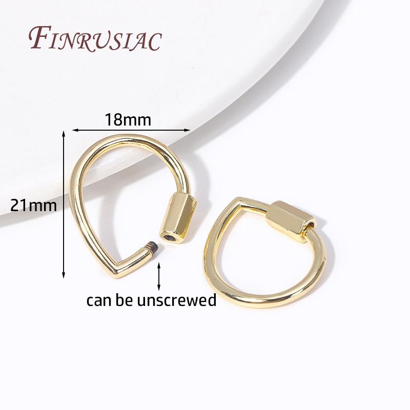 

DIY Handmade Jewelry Carabiner Clasps 14k Gold Plated Heart/Oval Shape Spiral Screw Clasp For Making Necklace Chain Fasteners 2 Piece