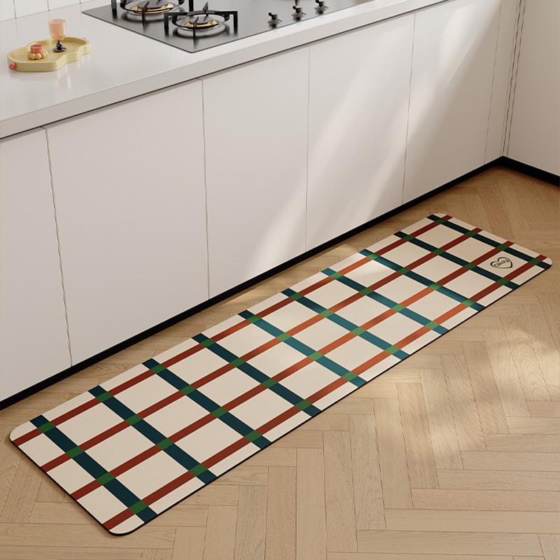 

Коврик для кухни из ПВХ-кожи в полоску, противоскользящий, маслостойкий, водонепроницаемый, с длинной полосой, декоративные коврики Alfombra De Cocina 50x80cm