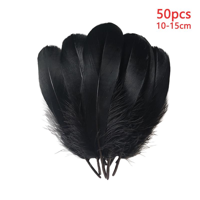 

Большие перья длиной 10-15 см для рукоделия черные 50 шт. украшение гусиные плюмаж маленькие массаж пасха креатив досуг карнавал салон 10-15cm