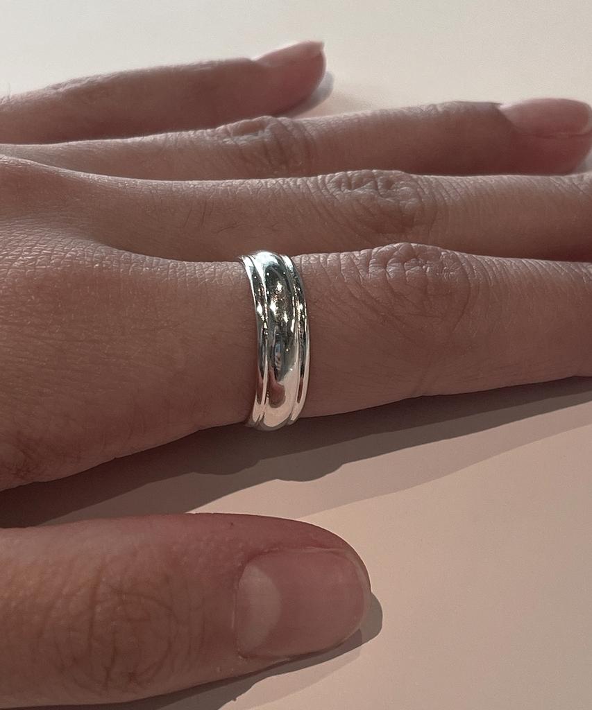 Fluffy Line Silver Ring
