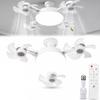 Energy Saving Ceiling Fan 3/4/5 Blade with Light & Remote Control, 2-in-1 Silent LED Drone Foldable Blades, 3-Speed Dimmable E27 Socket for