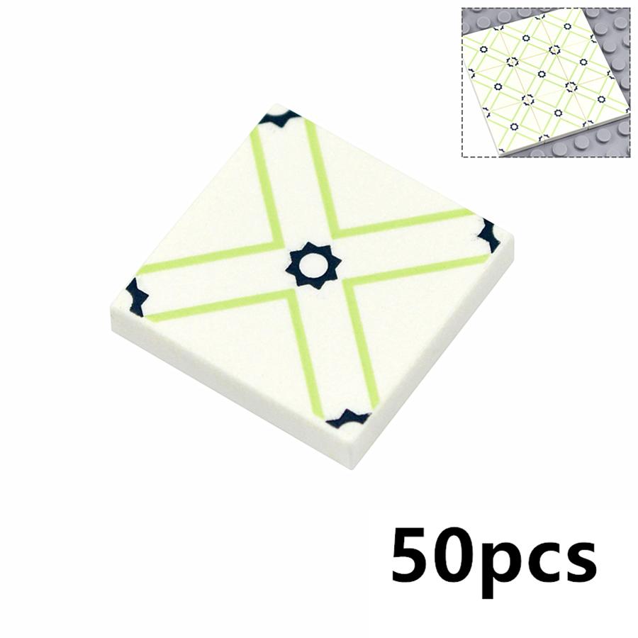 MOC Tile Smooth Printed 1x1 1x4 1x6 2x2 Assemble Particles 2431 3068 Flat Wood Grain Pattern Traffic Warning Bricks Accessories