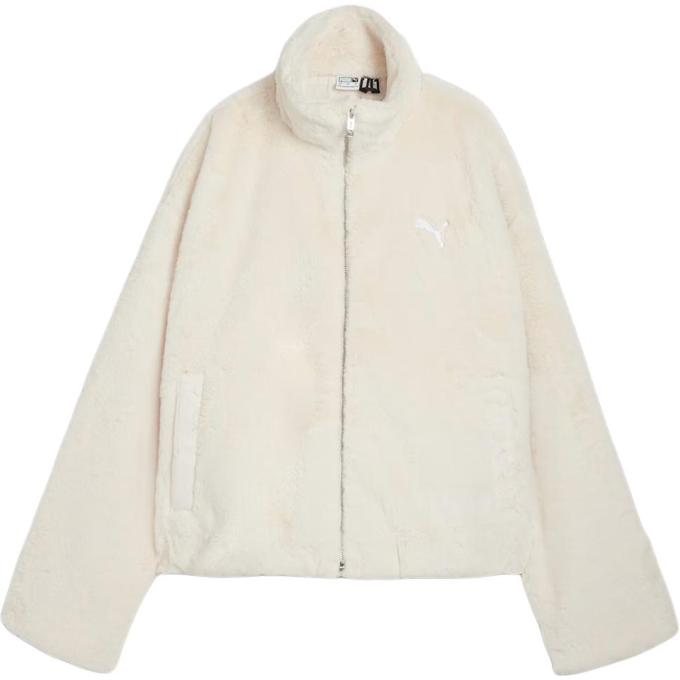 Puma Solid Color Stand Collar Loose Long Sleeve Jacket Women Jackets White 626517-87