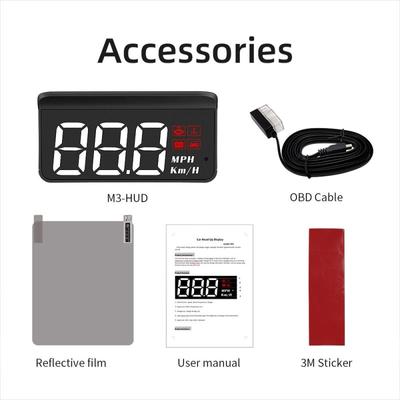 Evrensel Taşınabilir 3,5 İnç Hud Head Up Display M3 Obd Obd2 Hd Araca Monte Ekran