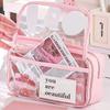 1PC New Large Capacity Stationery Bag, Stationery Pencil Steel Note Pen Storage Bag, Pencil Case, Portable Cosmetic Storage Bag