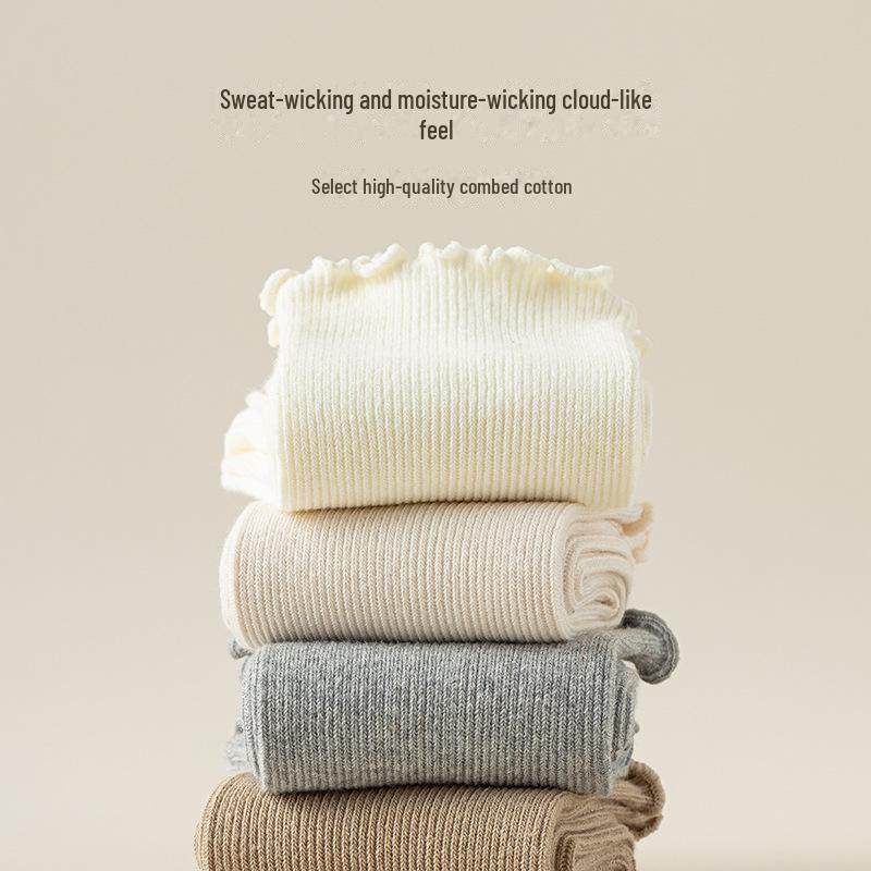 "Women's Cute Japanese Lace Cotton Socks: Spring/Autumn Thin Style, JK College Look"