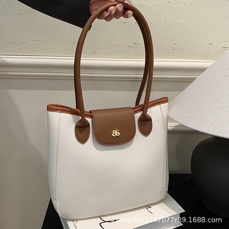 2025 new casual large-capacity portable shoulder bag tote bag is fashionable and versatile, simple and affects the trend of mommy bags