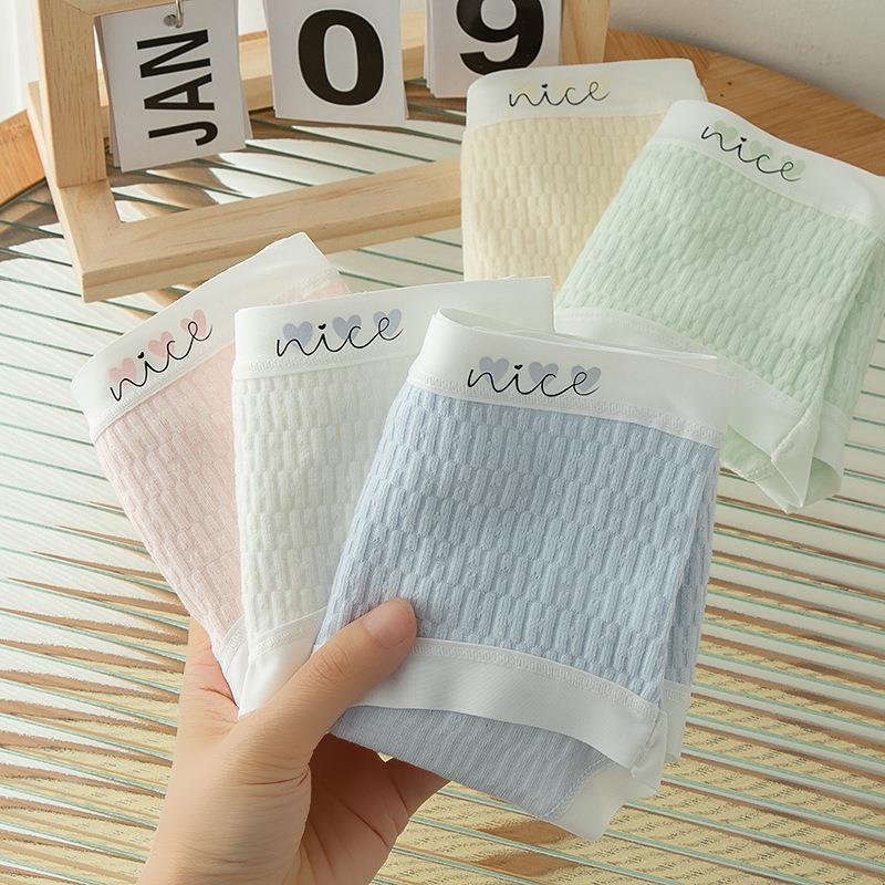 Ladies' Breathable Cartoon Cotton Underwear - Comfortable Antibacterial Waistband Triangle Pants