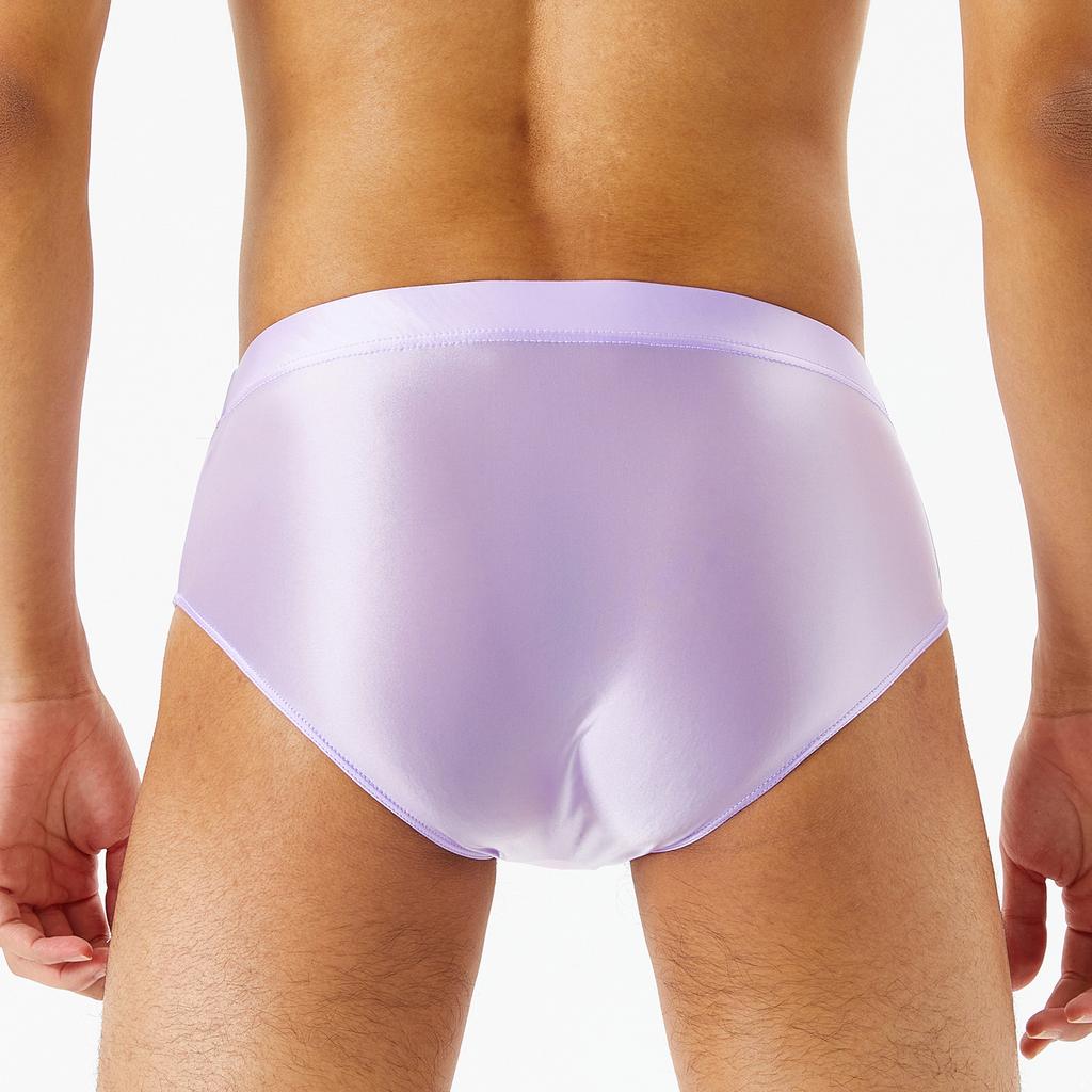 Pánské nízké kalhotky Lesklý hladký materiál Elastický pas Pohodlný střih Jednobarevné plavky