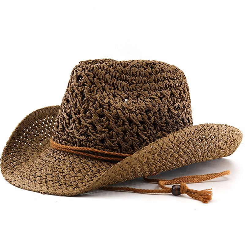

Summer Panama Soft Straw Hat for Men Women Summer Breathable Travel Beach Hats Solid Wide Brim Sunscreen Hats 55-58cm кавовий