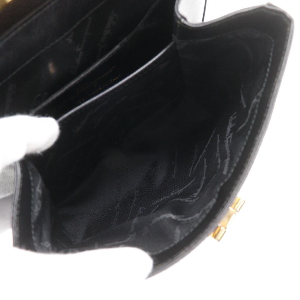 Salvatore Ferragamo Gancini Handbag AQ-21 0160 black leather Women Used