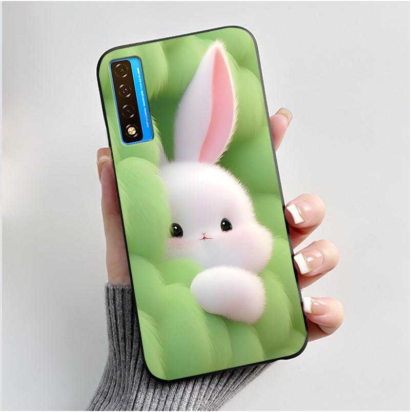 Case For TCL 20S 20L 20L+ 20 Pro 5G Luxury Cute Love Rabbit Funny Black Soft Silicone Phone Case For TCL20 20Pro 5G Back Cover