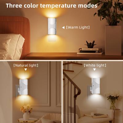 2pcs Plug-in Night Light with 1-150lm LED Night Lights Dimmable Nightlights for Hallway Bedroom Stairway Bathroom Elderly