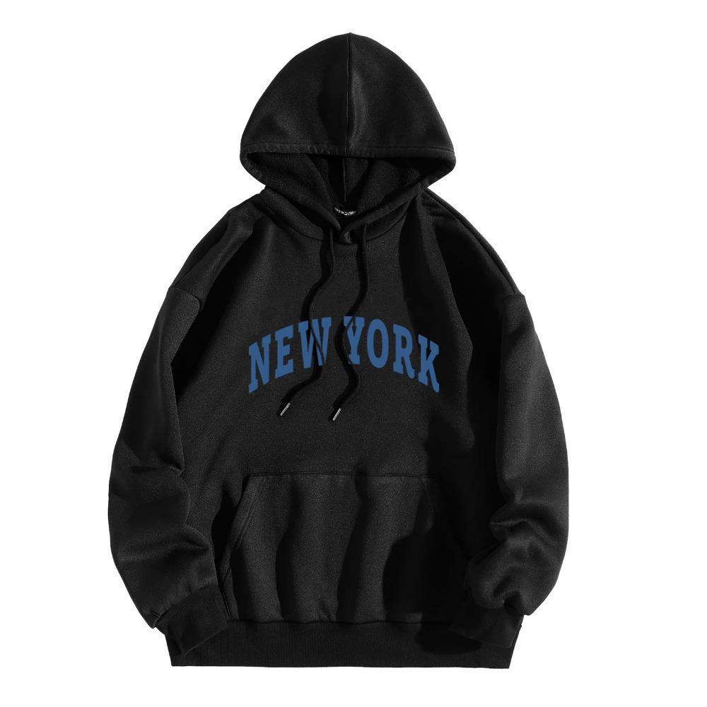 Herren Hoodies mit Stadtmotiv New York USA Mode Sweatshirts mit Buchstabendruck Lockere, lässige Harajuku-Kapuzenpullover Sportbekleidung