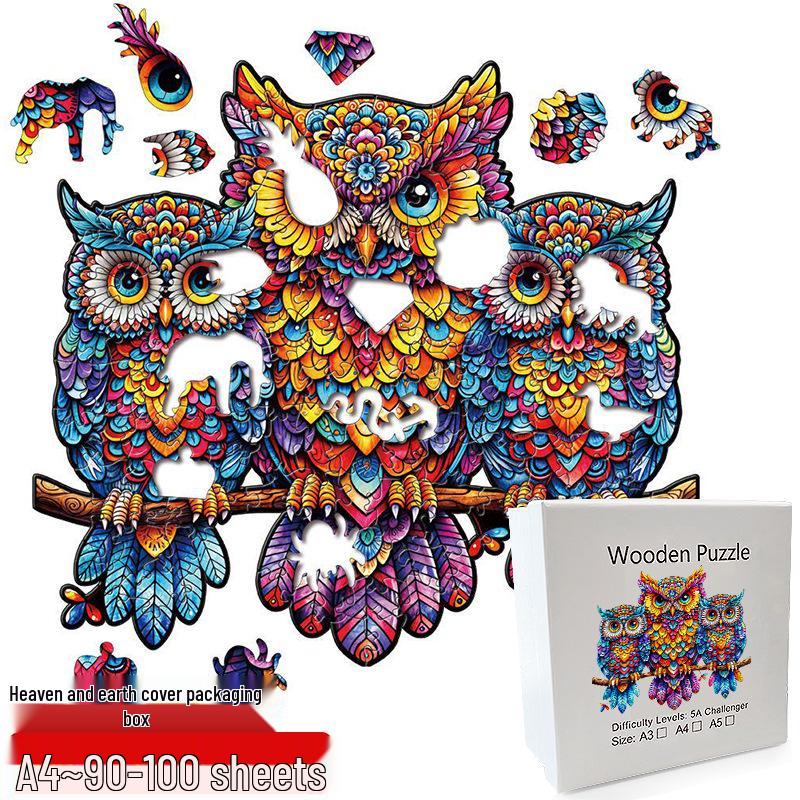 Irregular Animal Dog Penguin Wooden Puzzle in Stock