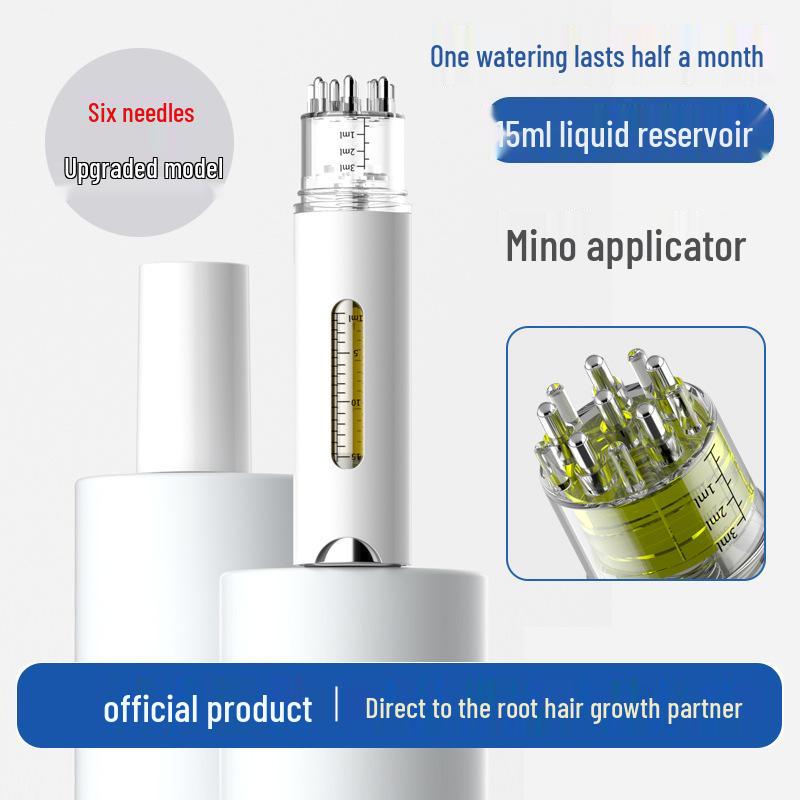 Mino Scalp Applicator 15ml: Large-Capacity Portable Hair Strengthening Oil Roller & Massage Comb