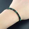 Geometric Green Malachite Stone Bracelet 6mm Black Tourmaline Beads Bracelet  Meditation Jewelry