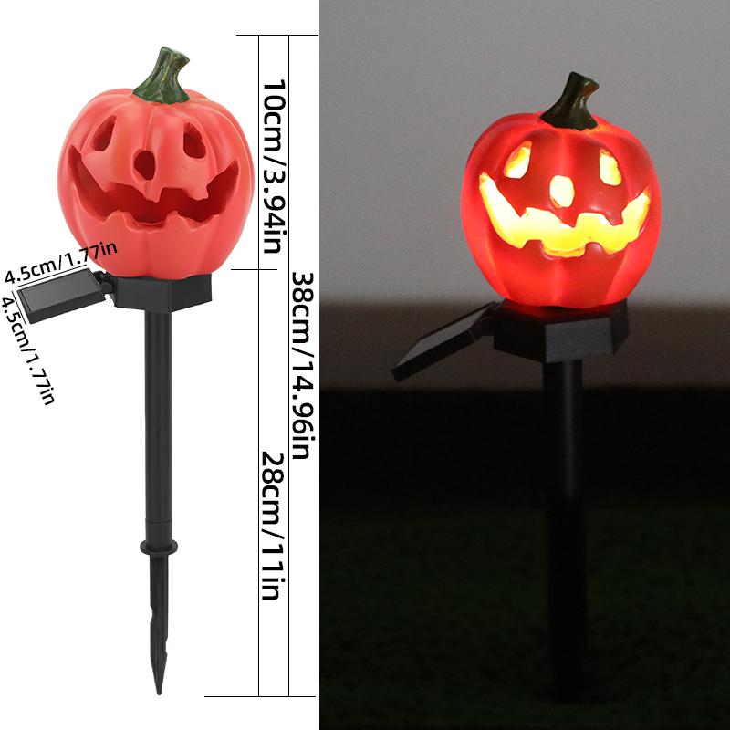 

Solar LED Pumpkin Lights Resin Craft Outdoor Landscape Lawn Decor for Halloween Garden Pathway & Yard Festive Decoration Lamps Orange