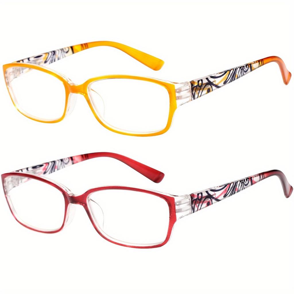 Square Frame HD Reading Glasses for Women - Ultra-Light, Spring Hinges, Ideal for Middle-Aged & Elderly, Standard PD