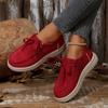 The New Style of Shoes Is A Thick-soled Loafer with A Front Lacing Wedge Heel for Casual Outerwear