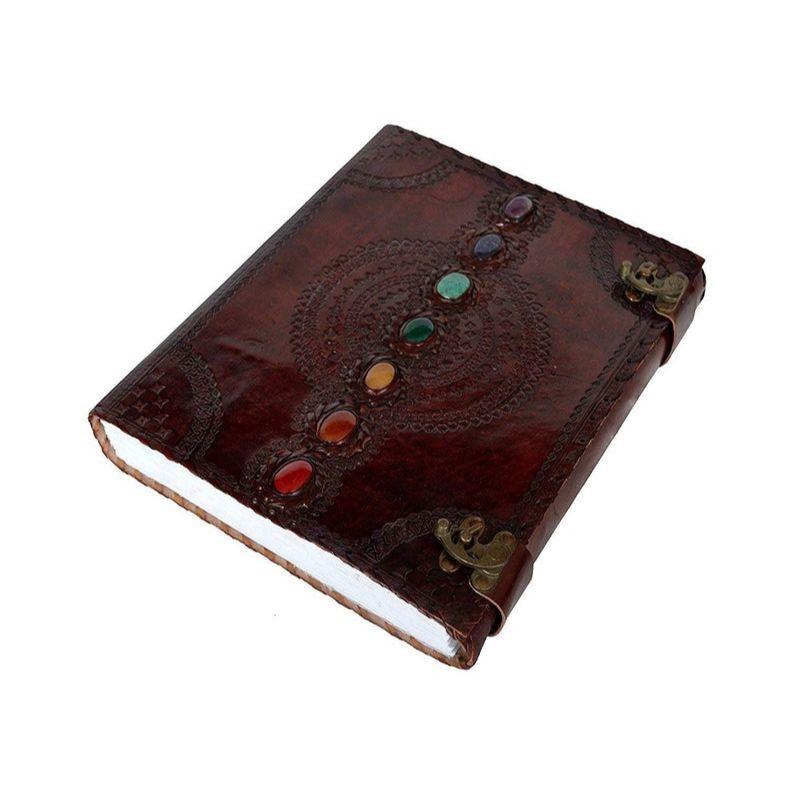 Handbound Leather Journal/ Spell Book Of Shadow /Journal Personalized/ Leather Sevan Stone Journal /medieval book large Brown Blank Book