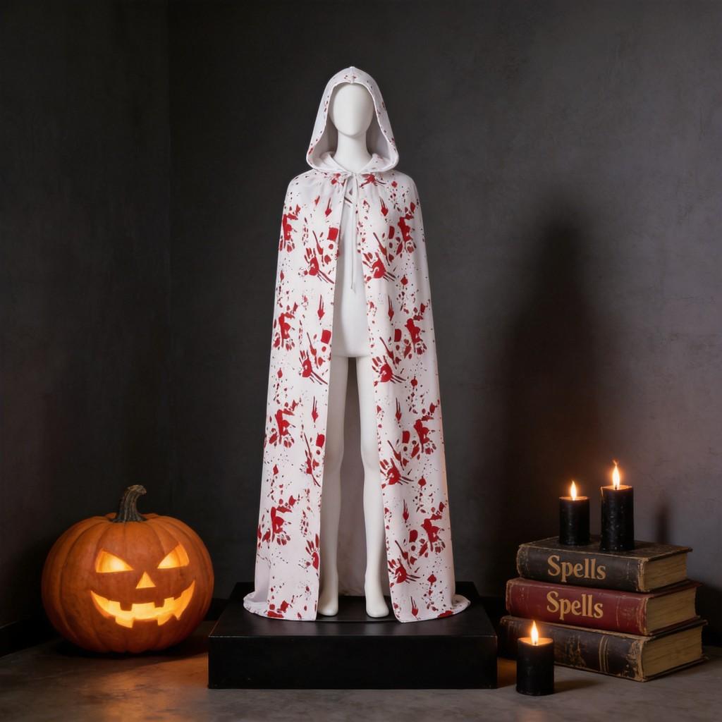 Halloween Costume Cloak For Kids Adults With Bloodstain Effect For Party Cosplay
