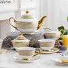 Gold-plated Ceramic Cup&saucer Coffee Mug Teapot Dining Table Afternoon Tea Teacup Milk Cup Household Juice Beverage Container