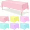 Plastic Pastel Tablecloth, Multicolor Disposable Rectangle Tablecloths for Wedding, Birthday Party, Spring Easter, Summer Party Decoration