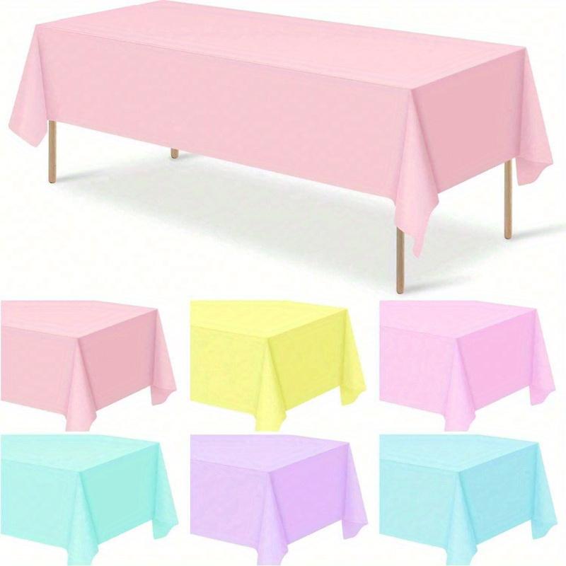 Plastic Pastel Tablecloth, Multicolor Disposable Rectangle Tablecloths for Wedding, Birthday Party, Spring Easter, Summer Party Decoration