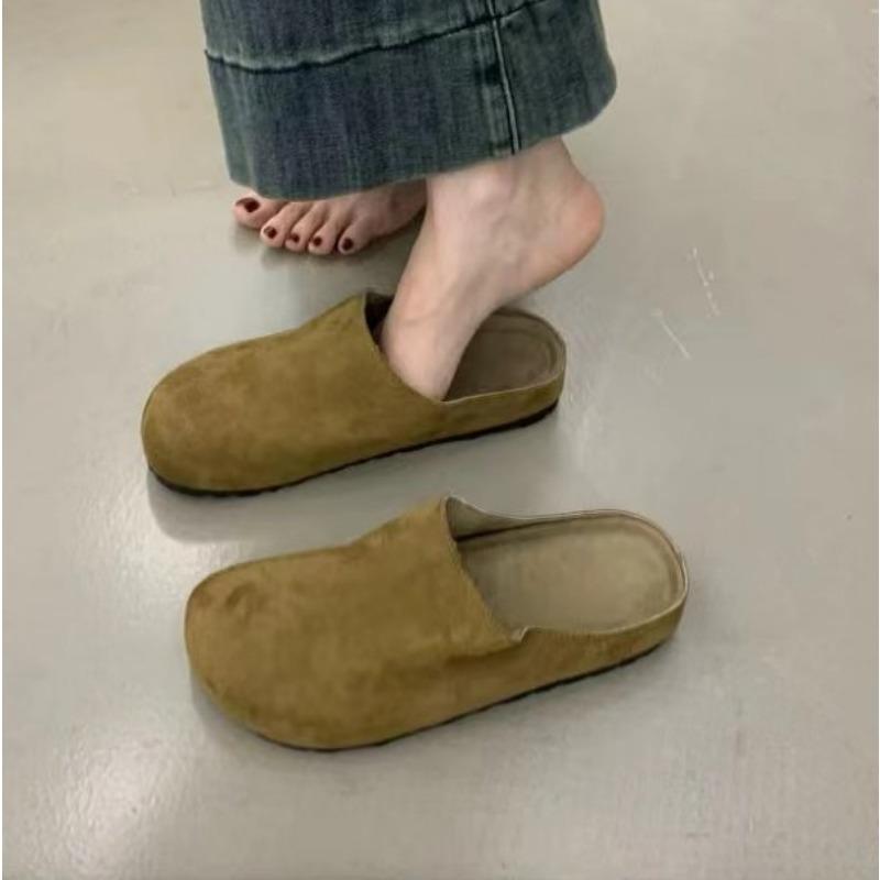 New Classic Women's Leopard Closed Toe Cork Flats Slippers Ladies Leopard Cork Slippers Camo Mule Clogs Shoes  Zapatos De Mujer