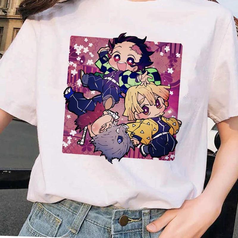 Short Sleeved Round Neck Y2k Tshirt Men Clothing New in Top Tees Mens T-Shirt Anime Pattern Japanese Demon Slayer Cartoon 70303