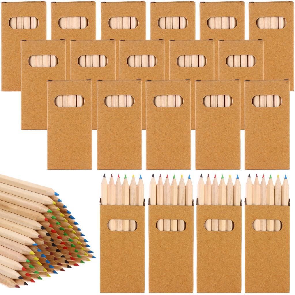 120Pcs/20 Boxs Boxs Colored Pencils Bulk Mini Drawing Pencils Set For Kids, 3.5Inch Short Fat Color Pencils For Adult Coloring B