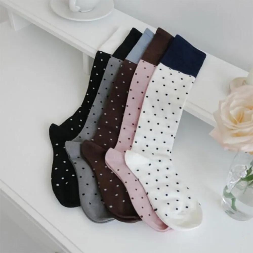 Cute women's polka dot two-color spring socks