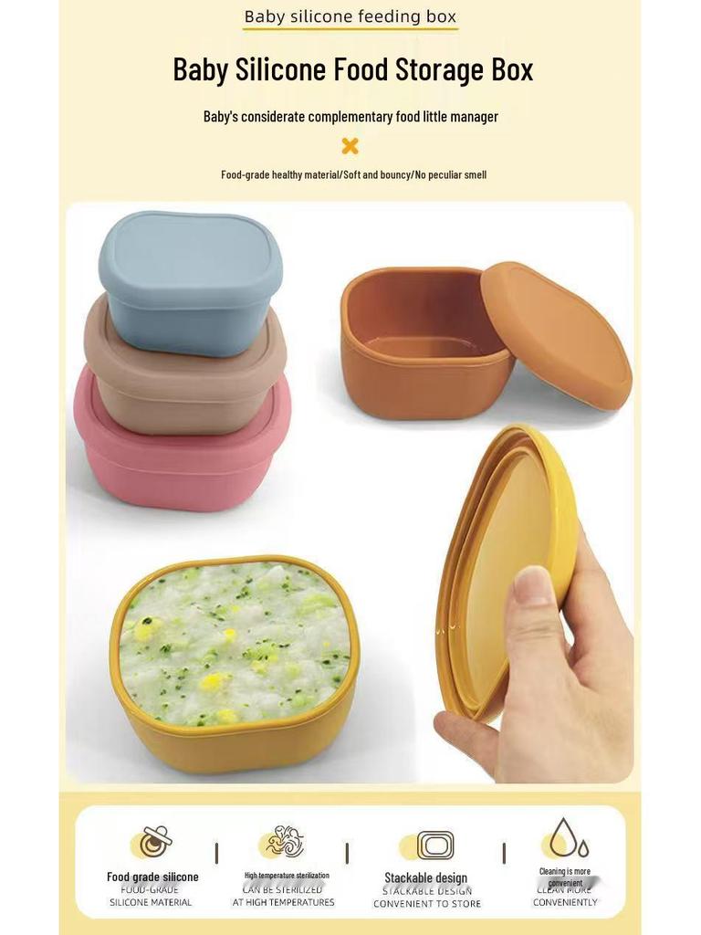 Food-Grade Silicone Microwaveable Bento Box - High-Temperature Resistant & Fresh-Keeping