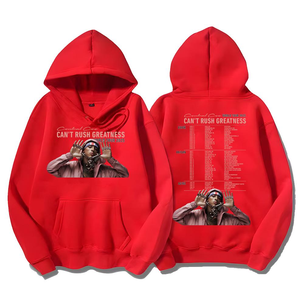 Rapper Central Cee Hoodies Can't Rush Greatness Tour 2025 Kleidung Neu Damen Herren Langarm Freizeit Sweatshirt Modische Pullover