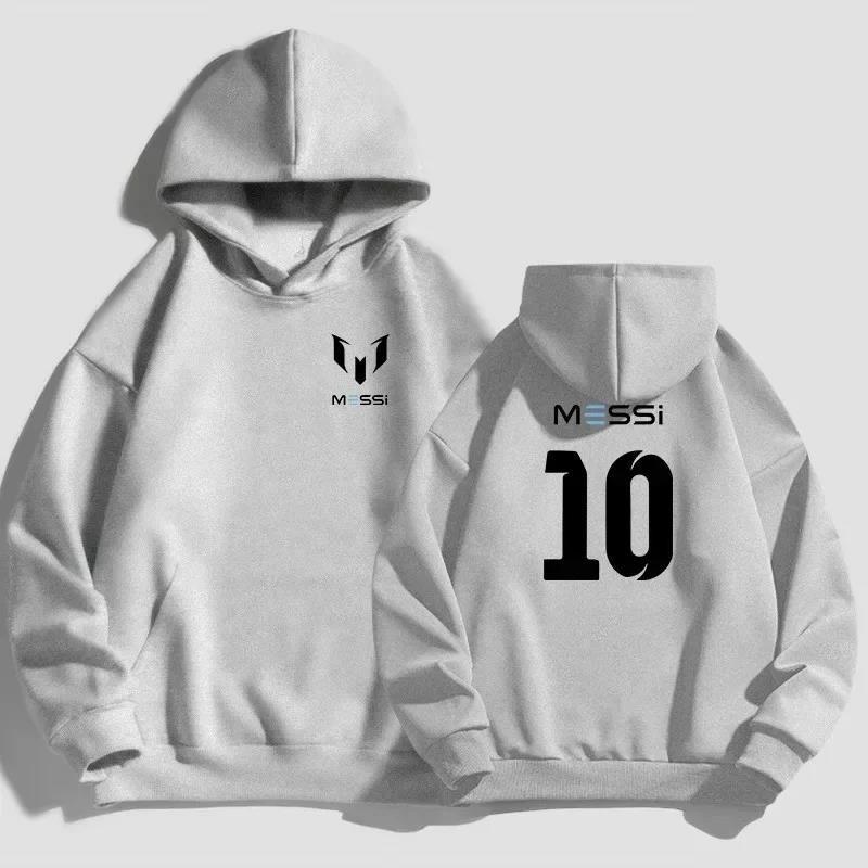 Felpa con cappuccio da uomo stampata MESSI Moda Semplice Maglione Top Largo Felpa Streetwear