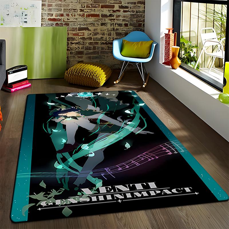 Anime Genshin Carpets Living Room Decoration Bedroom Parlor Tea Table Area Rug Mat Soft Flannel Large Rugs and Baby Gift Carpet