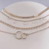 Geometric Circle & Arrow Pearl Pendant Bracelet Set: 4-Piece Collection