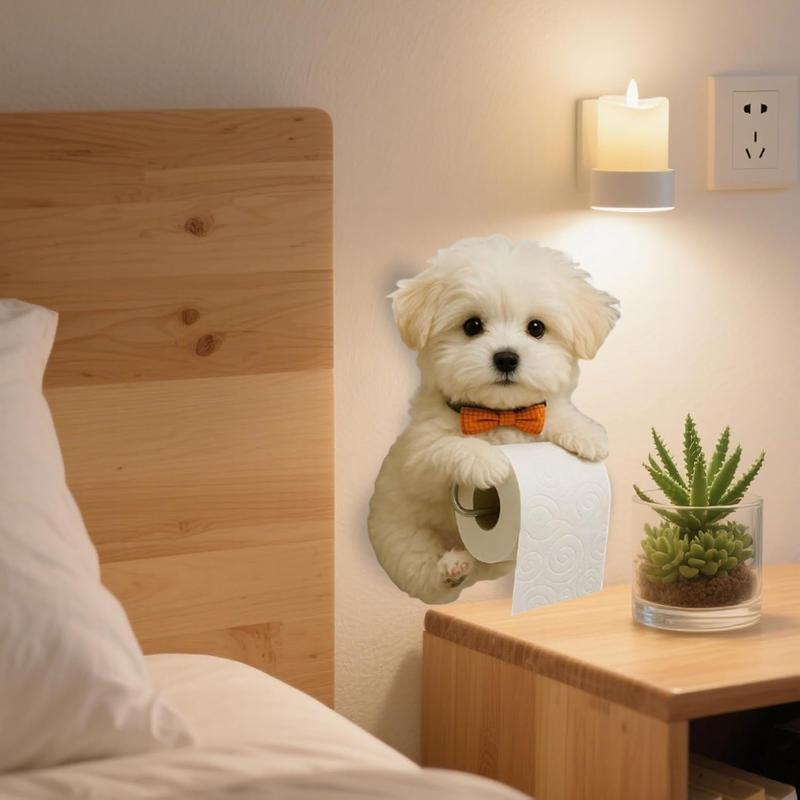 Paper Towel Holder Funny Animal Paper Towel Holder Space-Saving Decorative Dog Shape Creative Rack For Kitchen Small Spaces