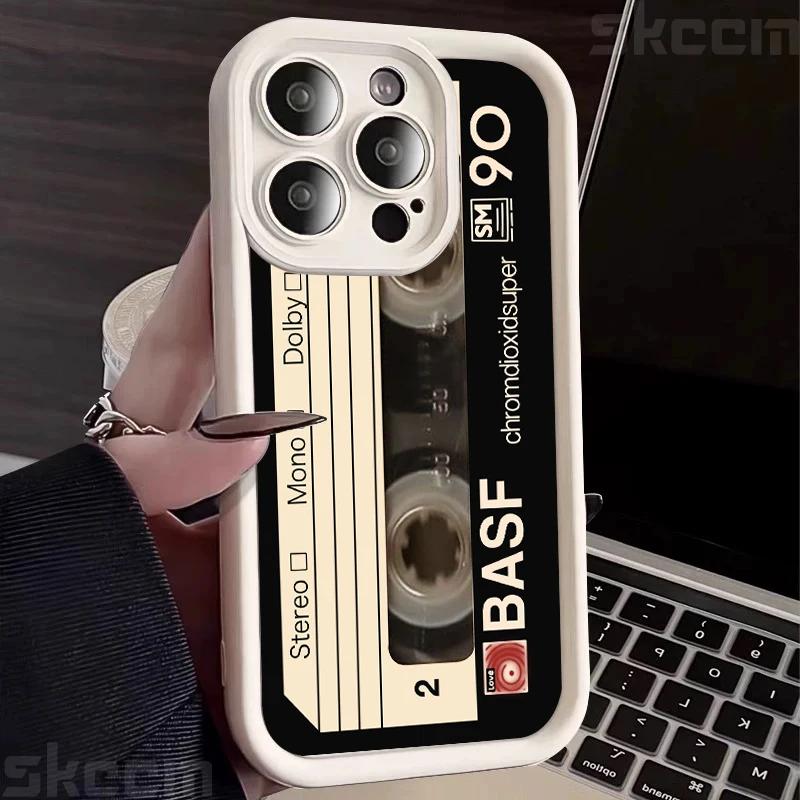 Lucky Tape Print Silicone Soft Phone Case For iPhone 16 Pro Max 15 14 13 12 11 X XS XR 7 8 16 Plus Matte Shockproof Back Cover