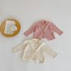 2025 Autumn Sweet Knit Cardigan for Girls, Ages 0-3: Round Neck Cotton Sweater