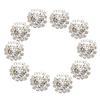 Rhinestone Button Diamond Shape Crystal Pearl Buttons Decorative Alloy Buttons for Bags and Garments
