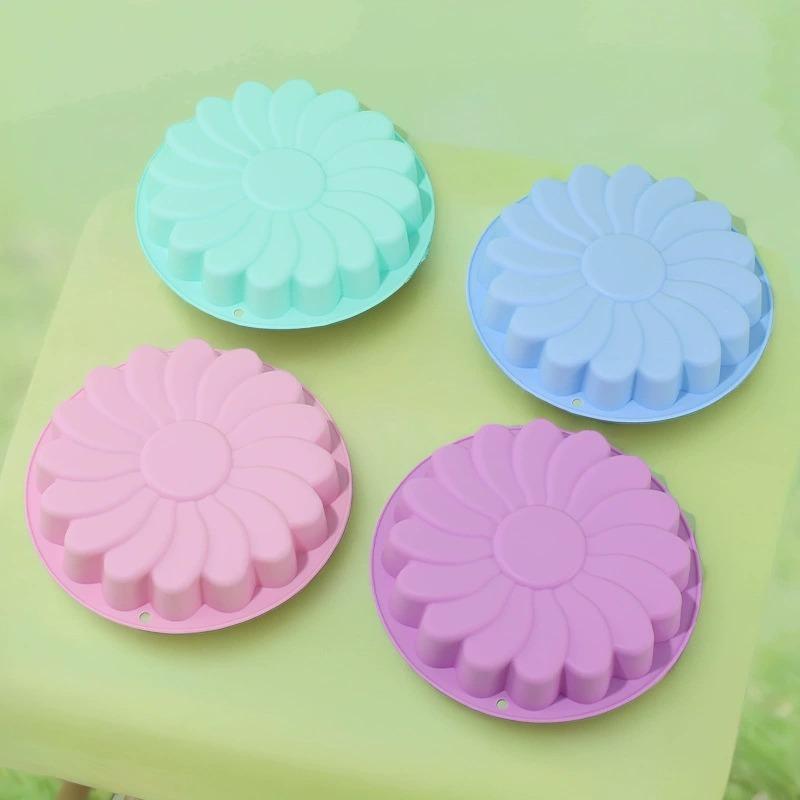 Moule à gâteau en silicone en forme de pétale tourbillon Moule à gâteau en silicone Moule de cuisson pour gâteau tournesol Outil de cuisson Moule 3D Plateau Fourniture de fête DIY