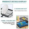 Large 2-tier Dish Drying Rack for Kitchen Countertops, Removable Large-capacity Dish Draining Rack