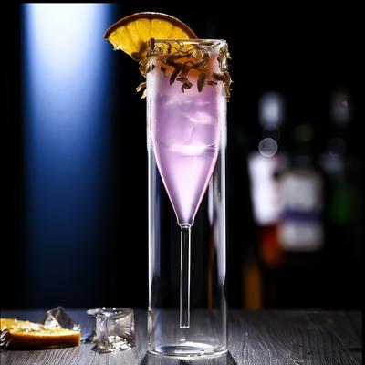 Taças de Champanhe de Parede Dupla - Elegantes Copos Tulipa e Flauta com Design de Cristal para Casamentos, Cocktails e Brinde, Resistentes a Quebra
