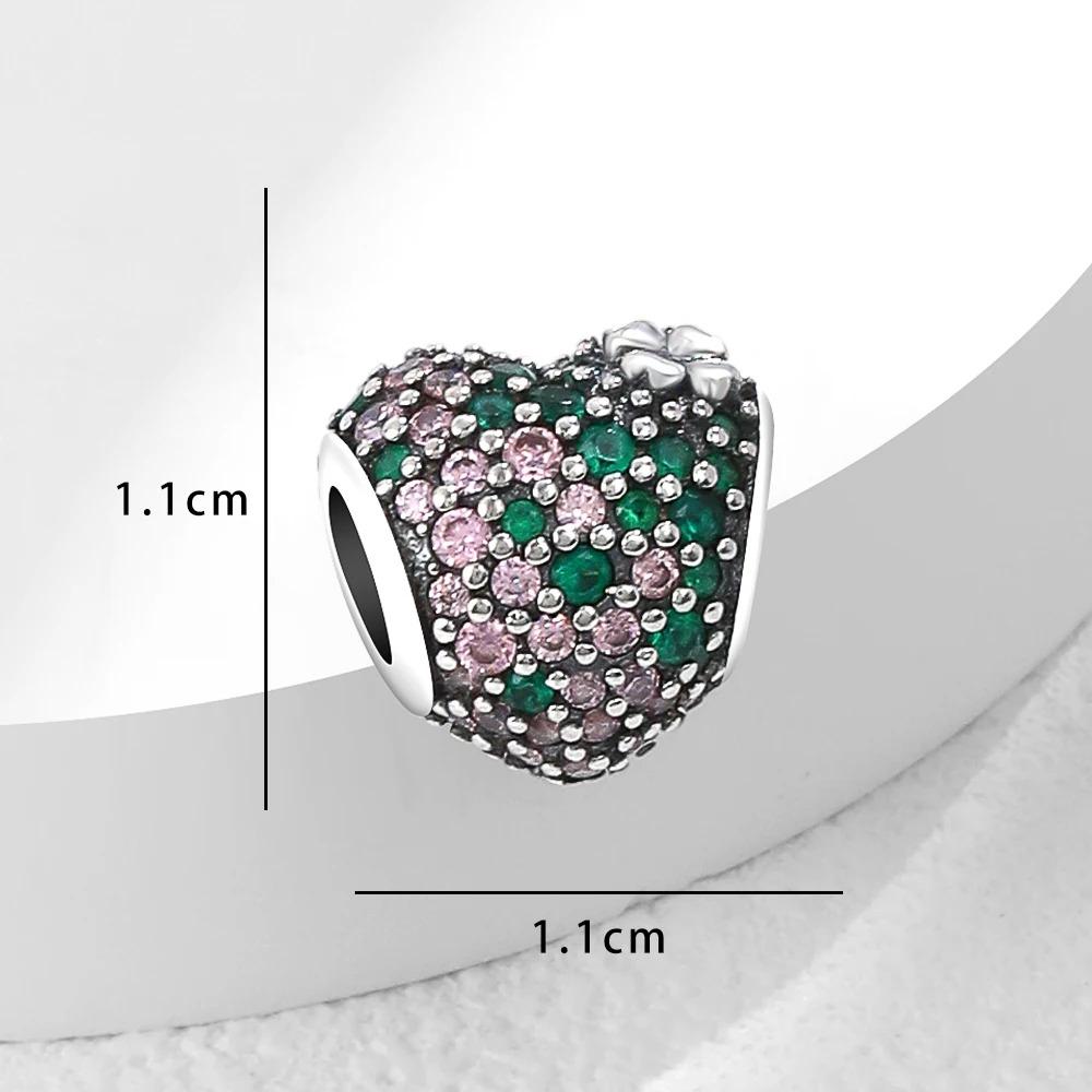 New Colorful Shiny Zircon Charms Beads for DIY Jewelry Fit Silver Bangle Bracelet Necklace KeyChain Women Accessories