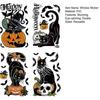 Window Decoration for Party 4 Sheets Halloween Black Cat Clings, Spooky Pumpkin Reusable Sticker Sticker, Double Sided Static Decals Glass Door Mirror