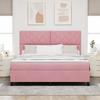 Box Spring Bed with Headboard Pink 180 X 200 Cm Velvet
